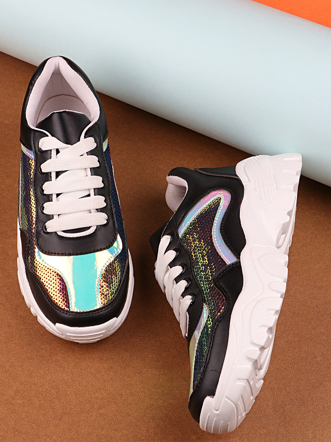 Buy Shoetopia Girls Black Colourblocked Sneakers Casual Shoes for