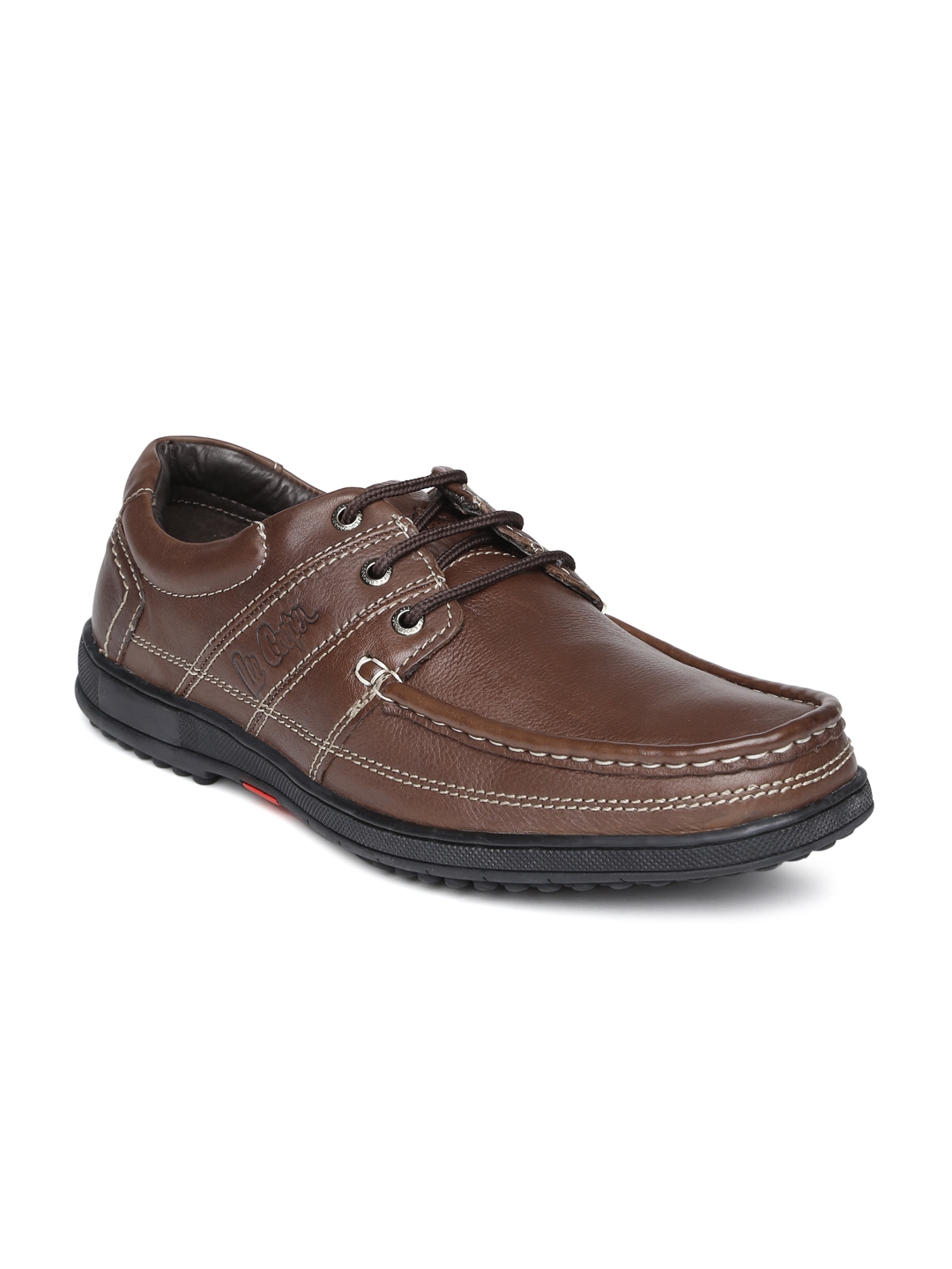 lee cooper brown leather casual shoes