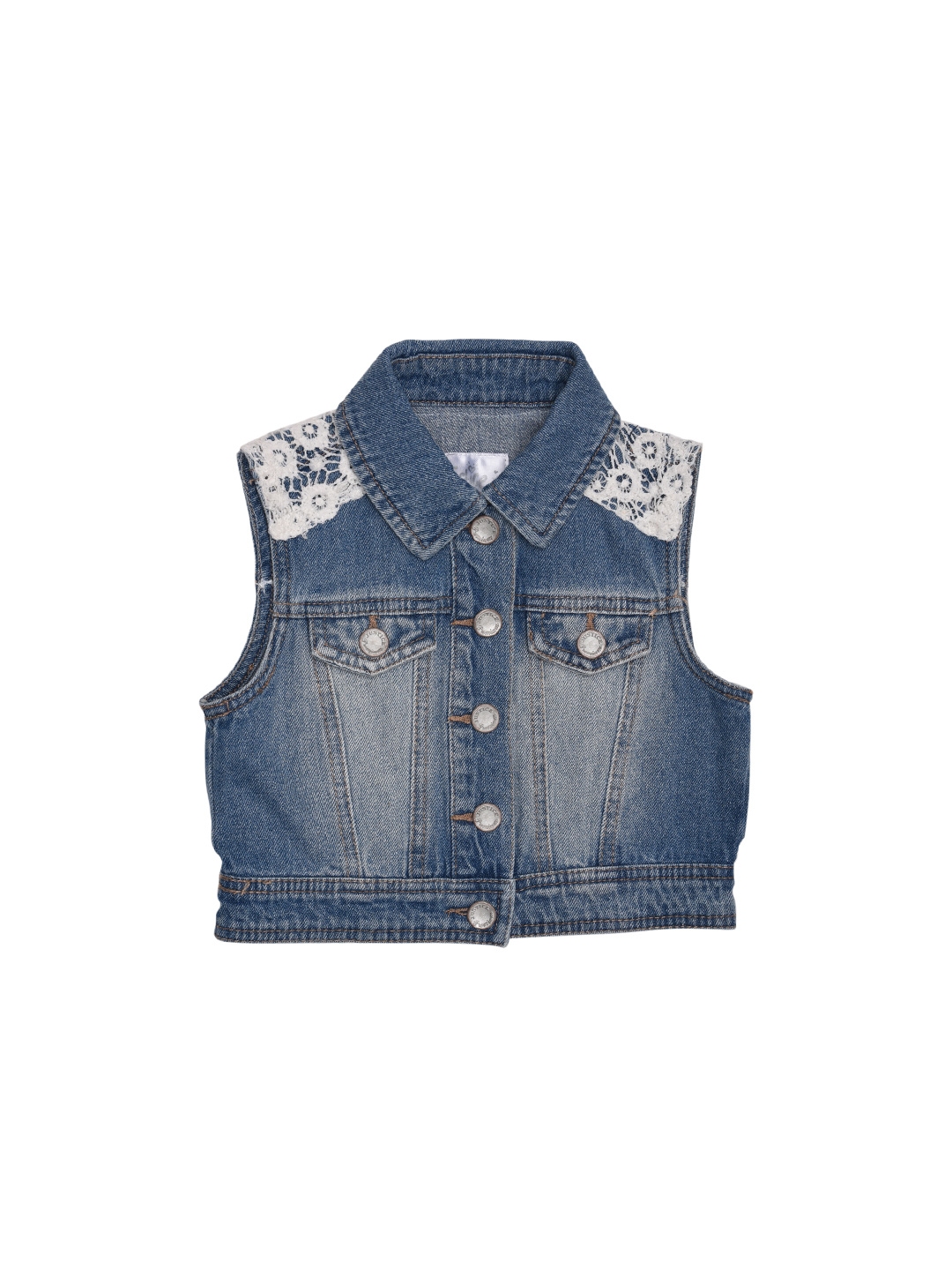 Buy JUSTICE Girls Blue Denim Jacket - Jackets for Girls 1683772 | Myntra