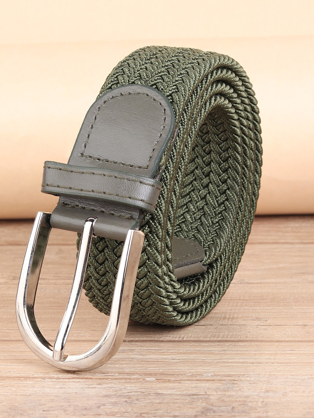 Buy ZORO Men Green Braided Stretchable Belt Belts for Men 16838862