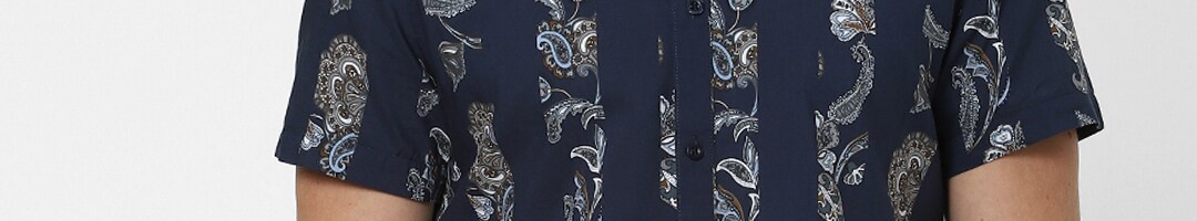 Buy SELECTED Men Navy Blue Slim Fit Floral Printed Casual Shirt ...