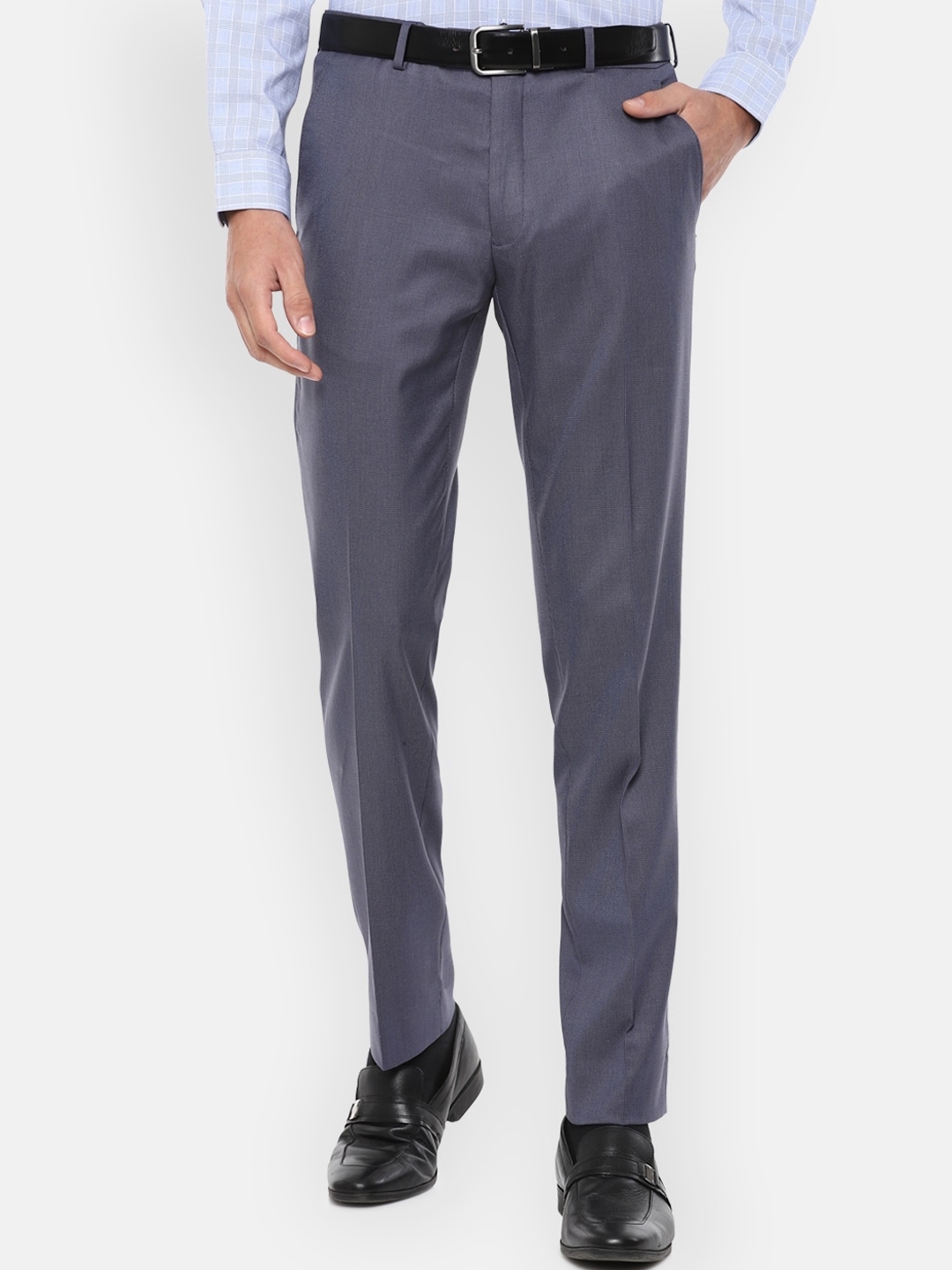 Buy Van Heusen Men Blue Slim Fit Trousers - Trousers for Men 16843996 ...