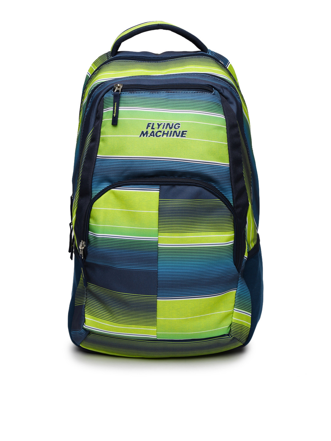 Buy Flying Machine Men Green & Blue Printed Laptop Backpack - Backpacks ...