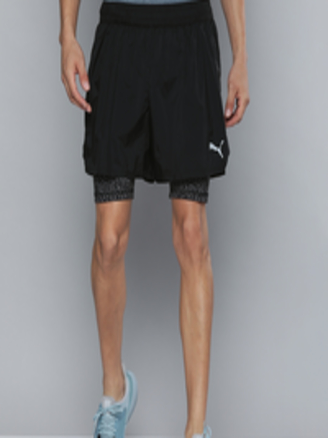 Buy Puma Men Grey & Black Colourblocked Sports Shorts - Shorts for Men ...