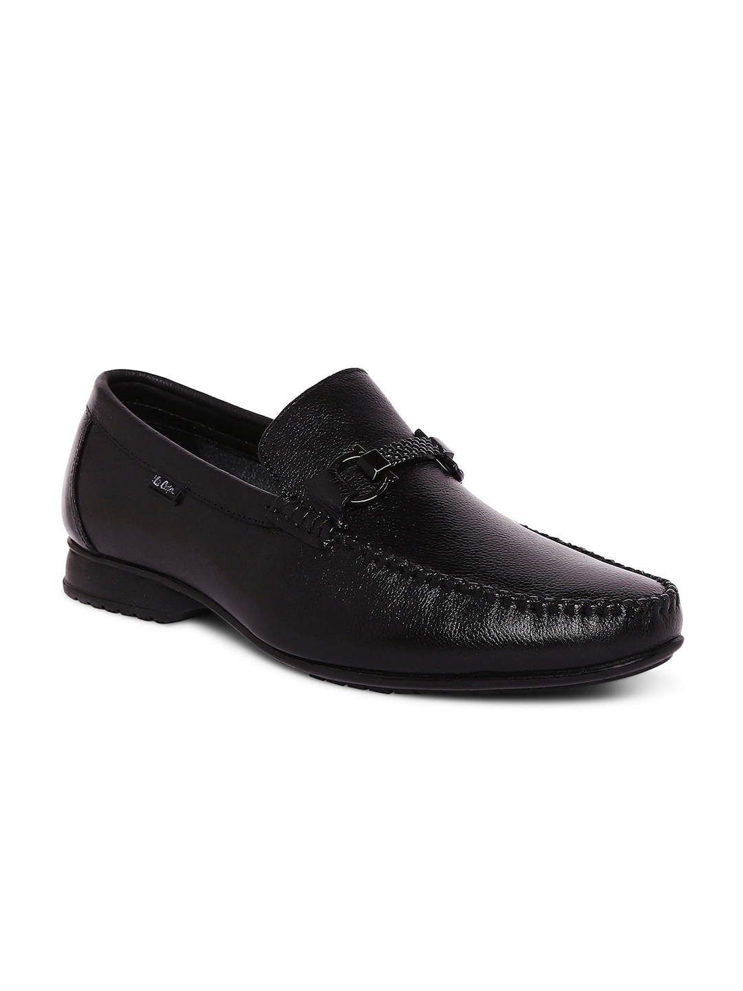 Buy Lee Cooper Men Black Leather Horsebit Loafers - Formal Shoes for ...