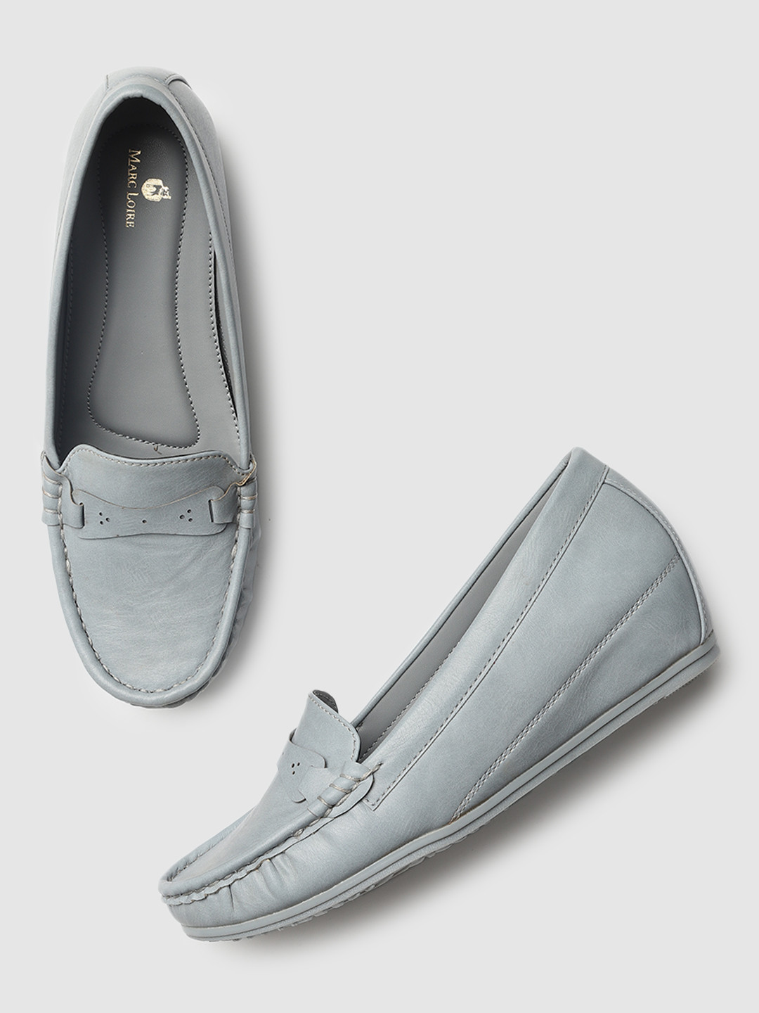 Buy Marc Loire Grey PU Wedge Pumps Heels for Women 16851186 Myntra