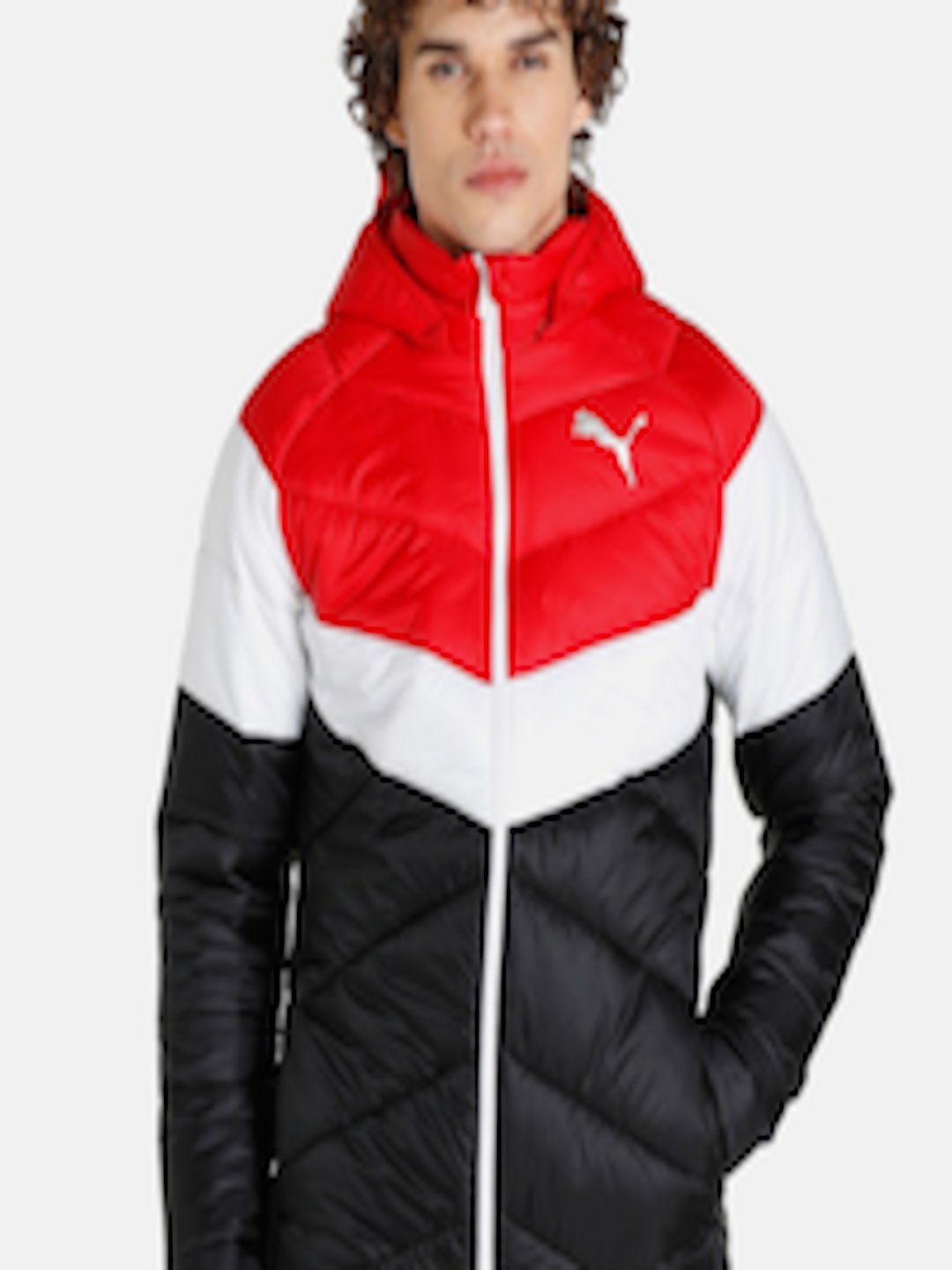 Buy Puma Men Black & Red Colourblocked Padded Jacket - Jackets for Men ...