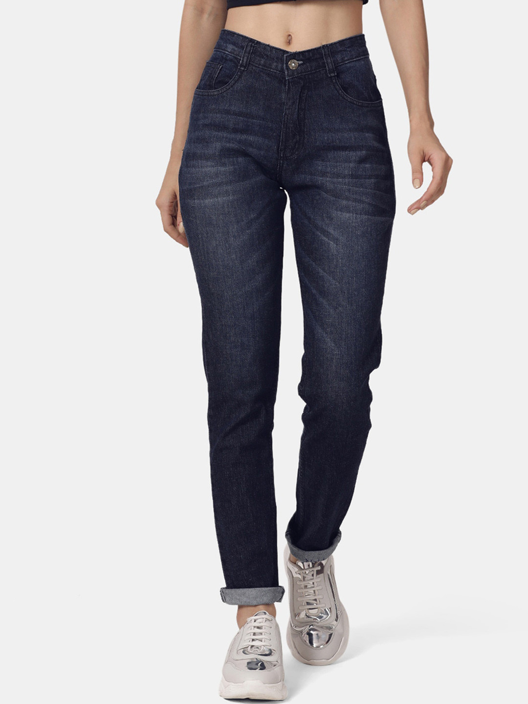 Buy Selvia Women Navy Blue Skinny Fit Light Fade Stretchable Jeans