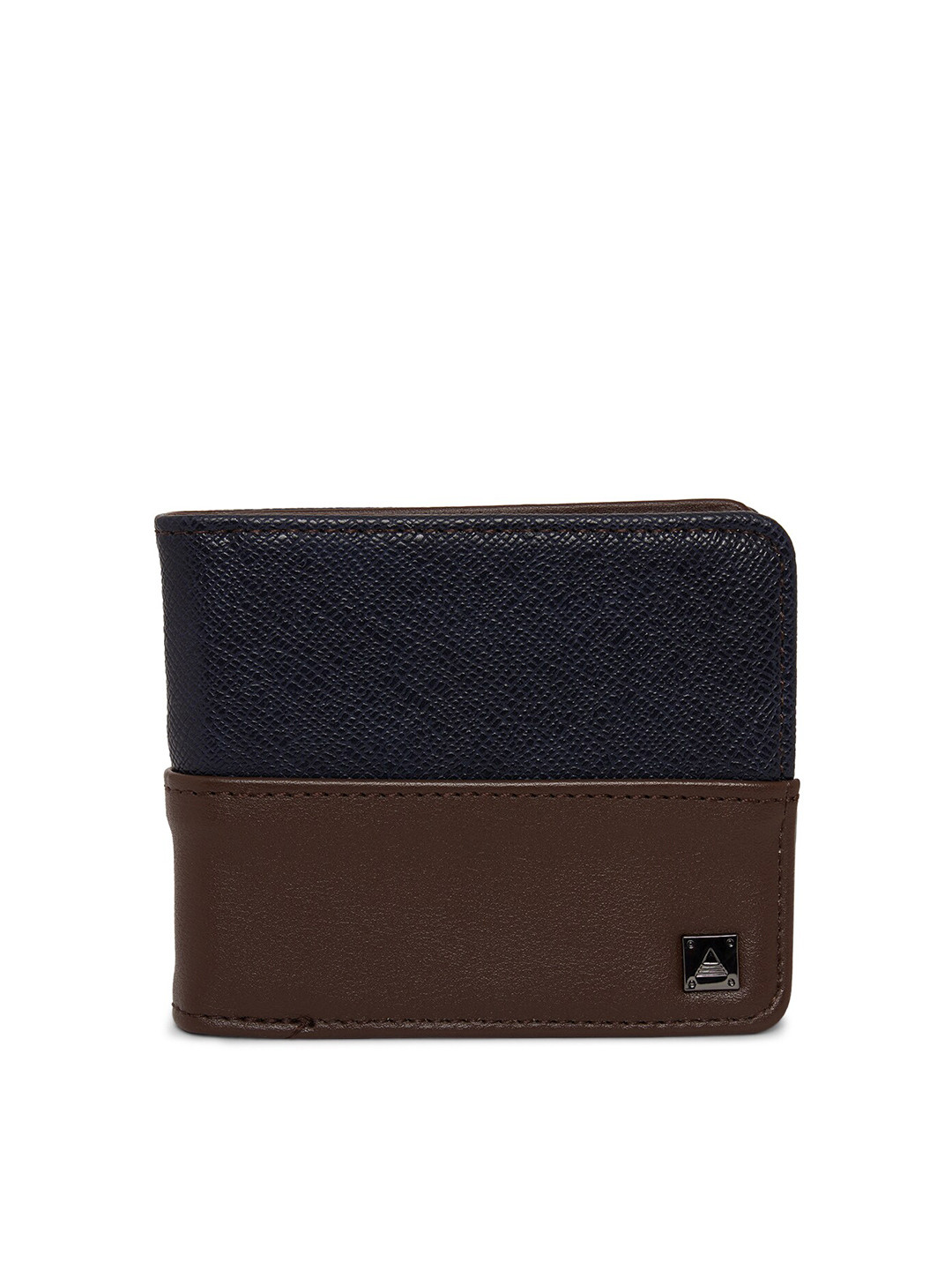 Buy ALDO Men Blue & Brown Colourblocked Two Fold Wallet Wallets for