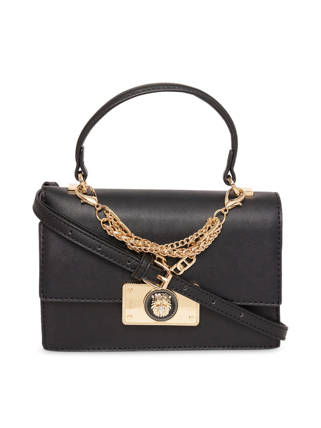 Buy ALDO Black PU Structured Satchel Handbags for Women 16857484 Myntra