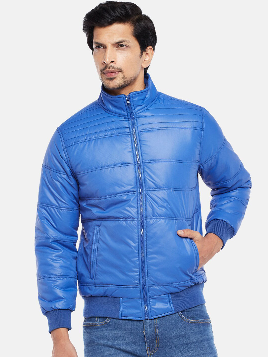 Buy People Men Blue Puffer Jacket Jackets for Men 16858634 Myntra