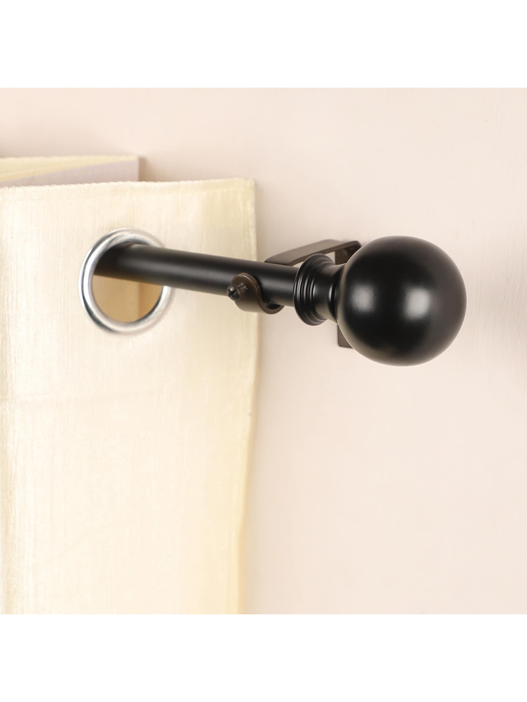 Buy The Decor Mart Black Extendable Curtain Rods With Brackets ...