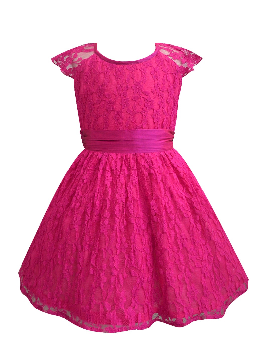 Buy A T U N Fuchsia Lace Dress - Dresses for Girls 16861246 | Myntra