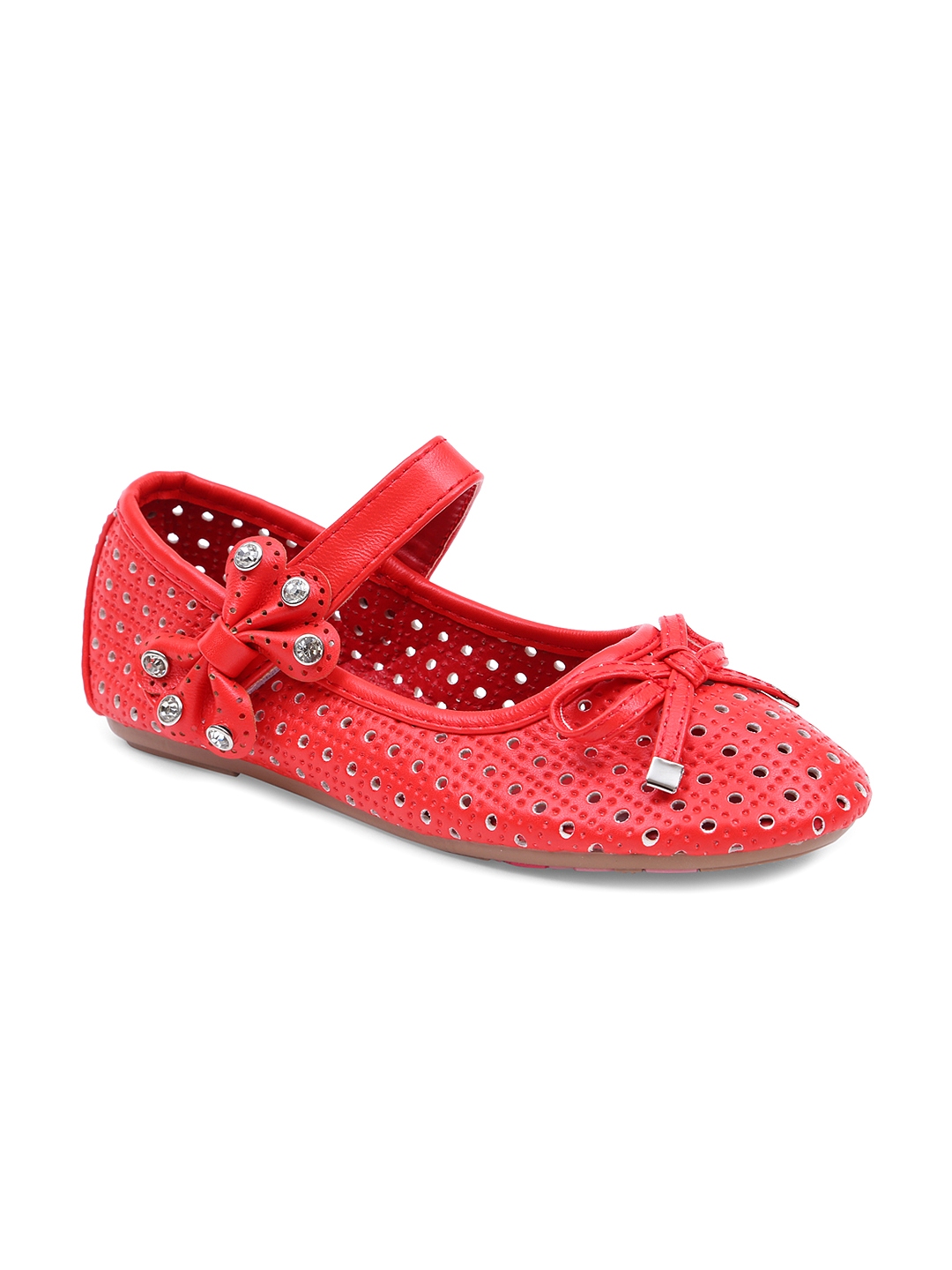 Buy Lilliput Girls Red Solid Round Toed Mary Janes - Flats for Girls ...