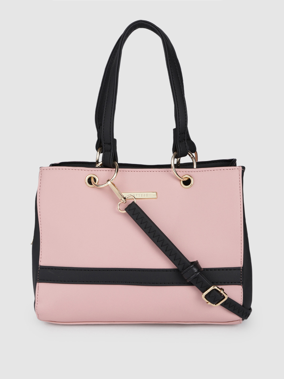 Buy Caprese Pink Solid Leather Shoulder Bag Handbags for Women