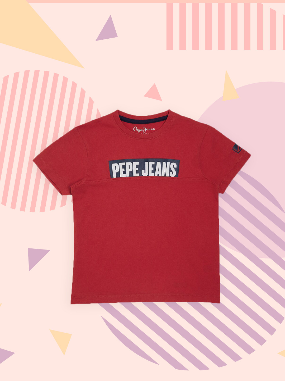 Buy Pepe Jeans Boys Red Typography Printed Pure Cotton T Shirt