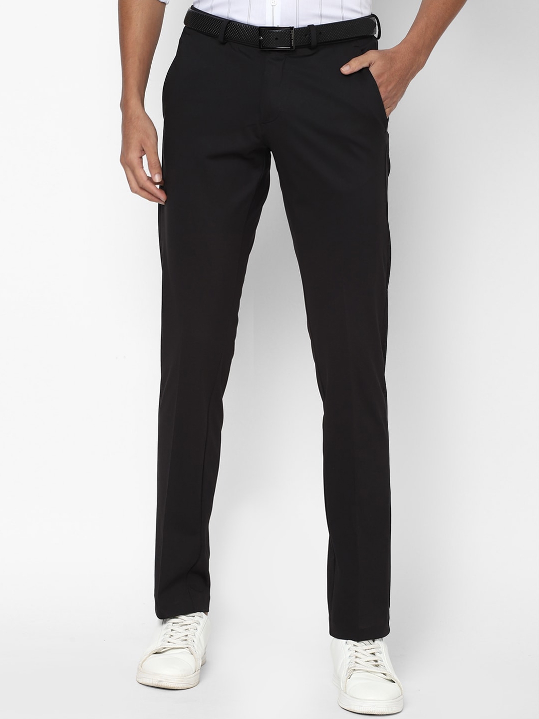 Buy Allen Solly Men Black Slim Fit Trousers - Trousers for Men 16868136 ...