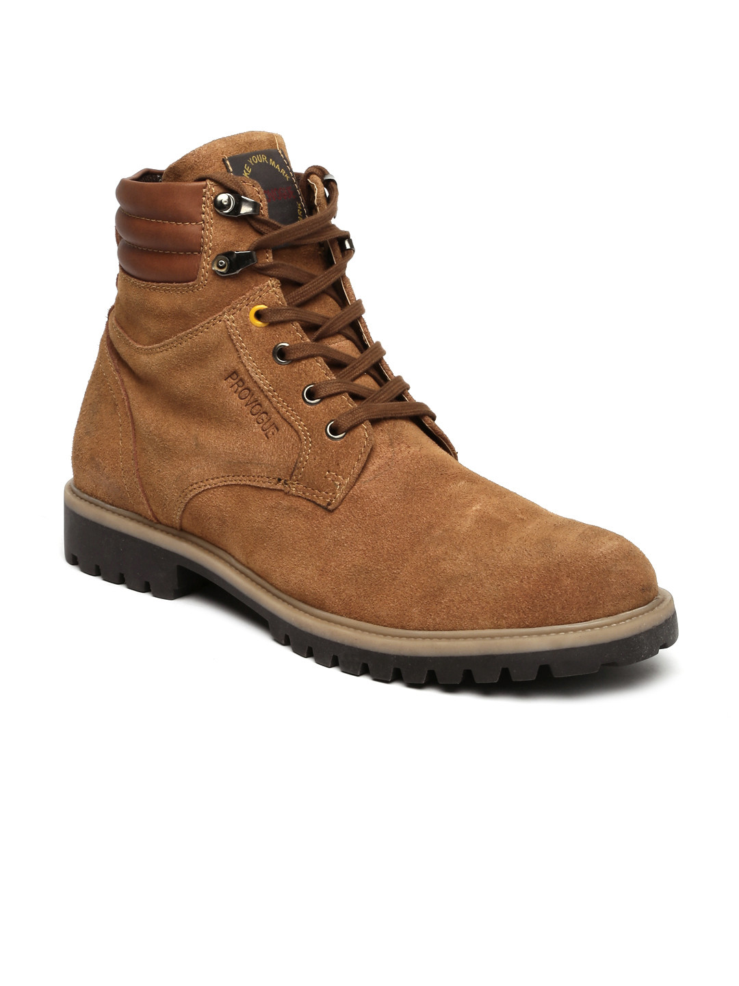 Buy Provogue Men Brown High Tops Suede Flat Boots Boots for Men 1687270 Myntra