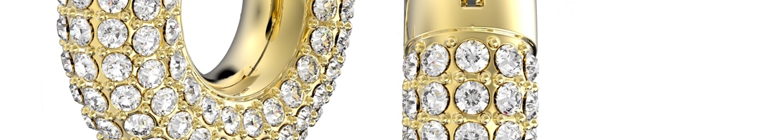 Buy SWAROVSKI Gold Toned Crystals Contemporary Hoop Earrings - Earrings ...