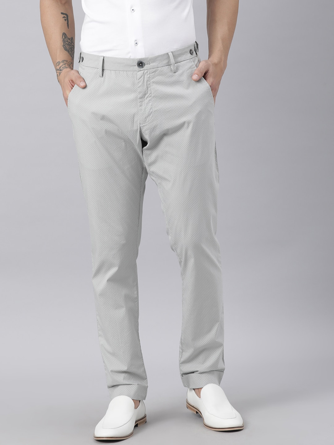 Buy RARE RABBIT Men Grey Tailored Slim Fit Trousers - Trousers for Men 16875482 | Myntra