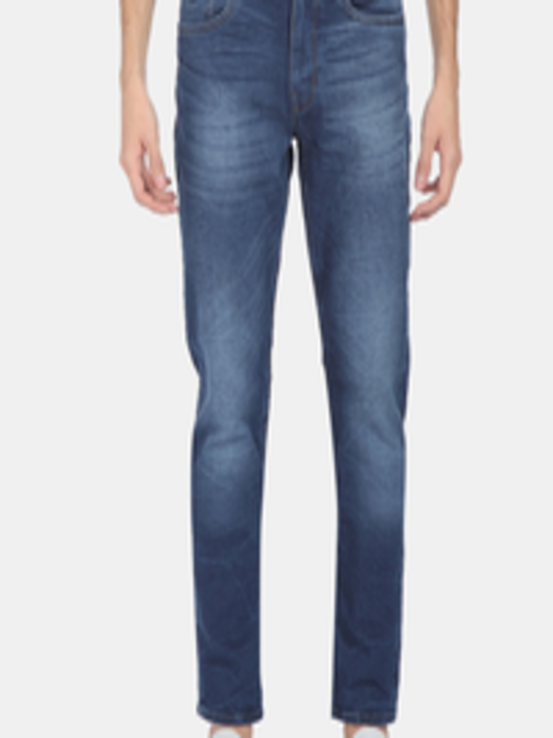 Buy Arrow Sport Men Blue Slim Fit Heavy Fade Cropped Jeans - Jeans for ...