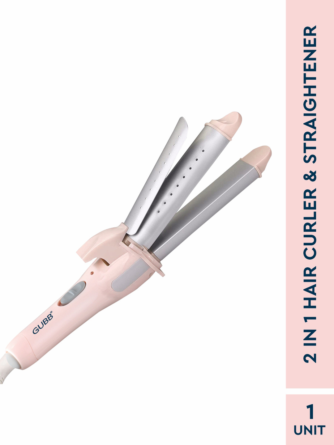 Buy GUBB Pink GB 007 Hair Curler & Straightener 2 In 1 Curling Iron