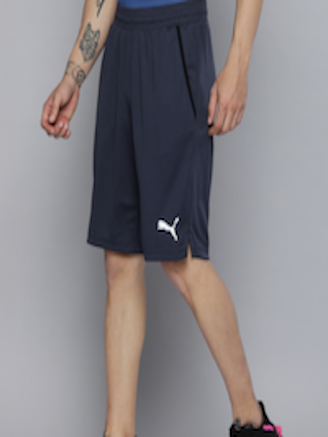 Buy Puma Men Blue RTG Interlock Regular Fit Sports Shorts - Shorts for ...