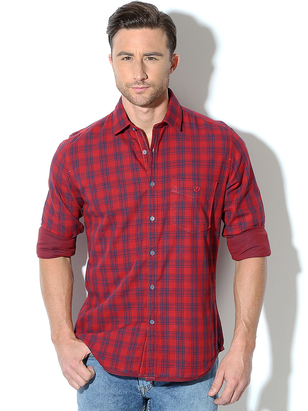 Van heusen sport men's checkered casual shirt Clearance