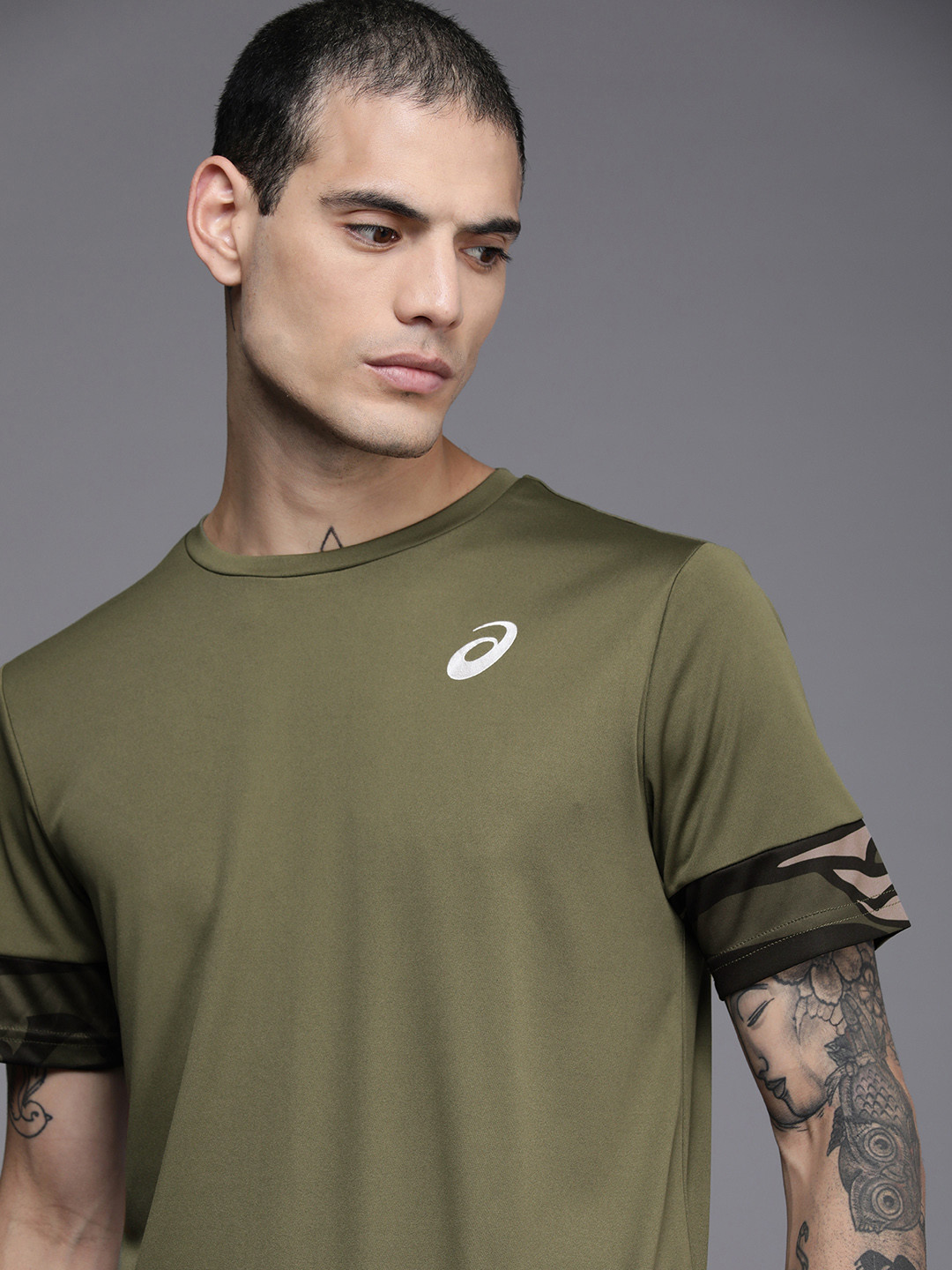 Asics Motion Cool Mens Green T-Shirt