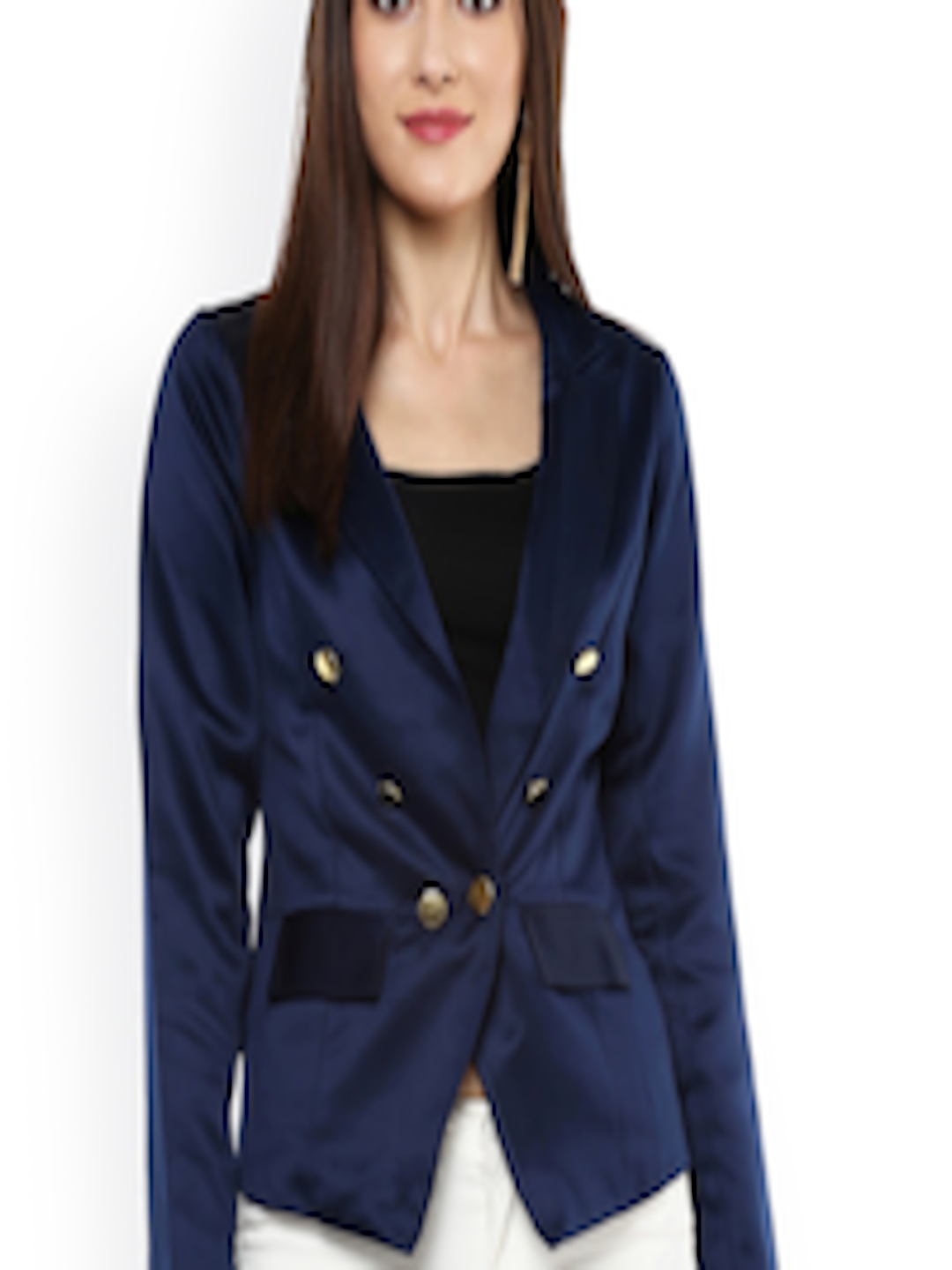 Buy SASSAFRAS Navy Blue Sailor Blazer - Blazers for Women 1688063 | Myntra