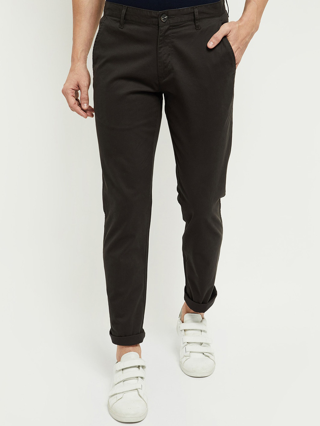 Buy Max Men Charcoal Grey Trousers Trousers for Men 16881736 Myntra