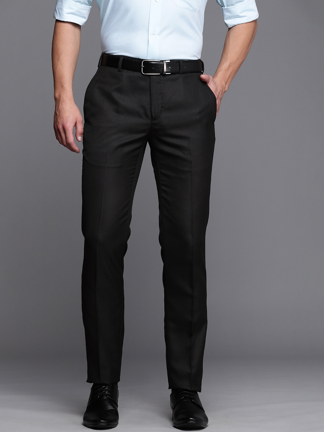 Buy Raymond Men Black Slim Fit Trousers - Trousers for Men 16882184 ...