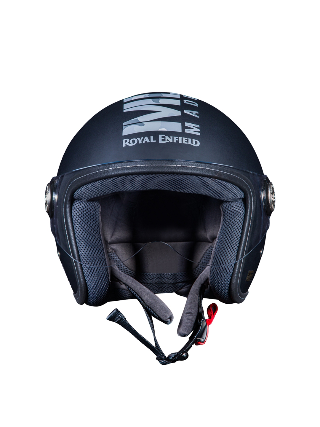 Buy Royal Enfield Unisex Black Printed Chopper Open Face MLG Helmet ...