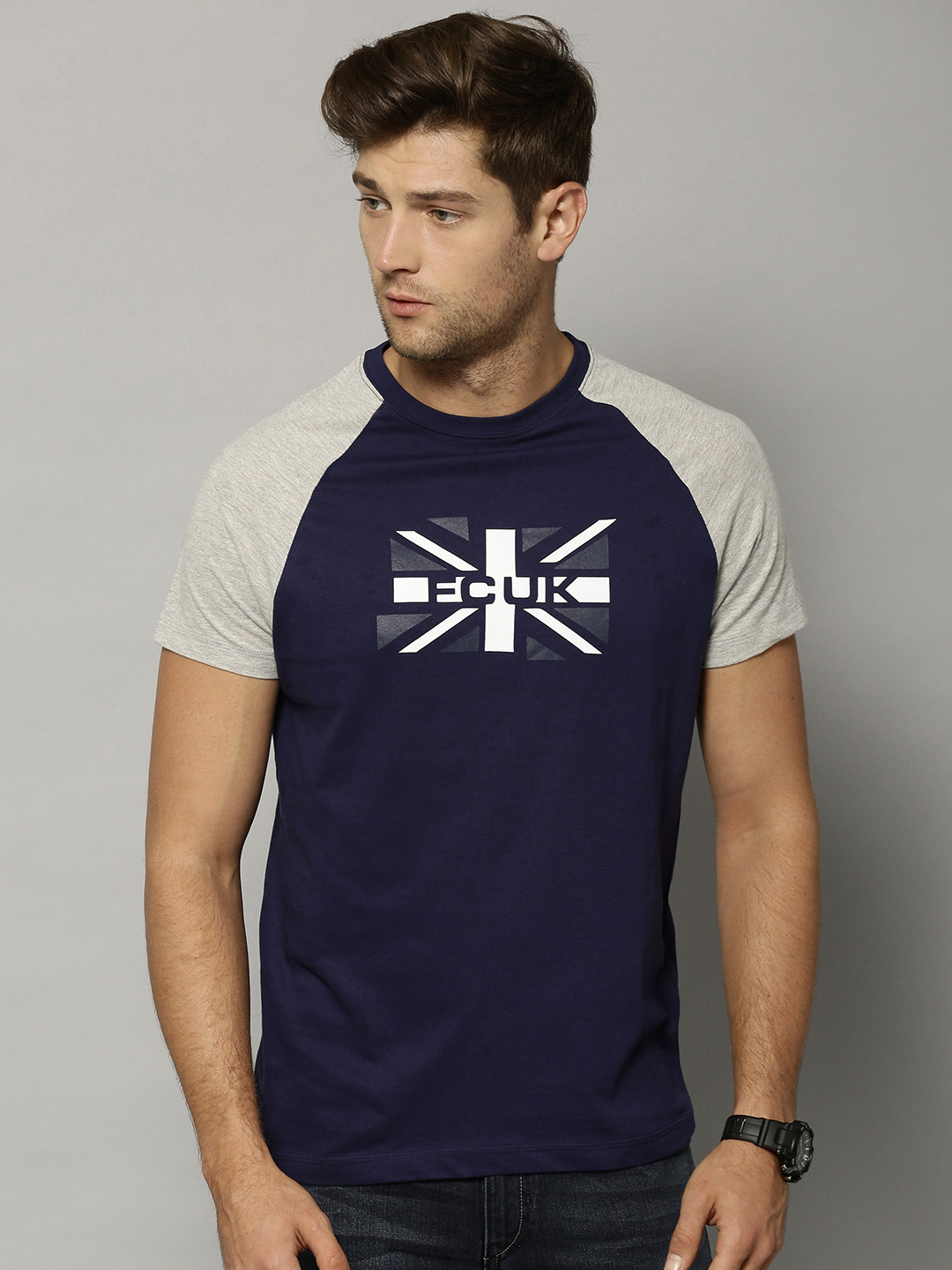Buy FCUK Men Navy Printed Round Neck T Shirt Tshirts for Men 1688536