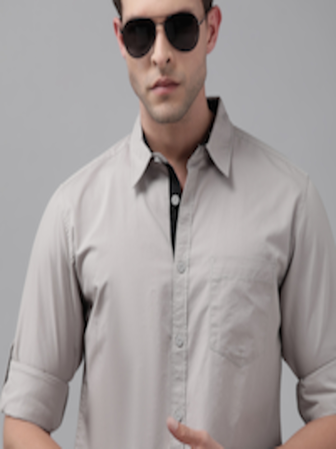 Buy Roadster Men Pure Cotton Solid Casual Shirt - Shirts for Men ...