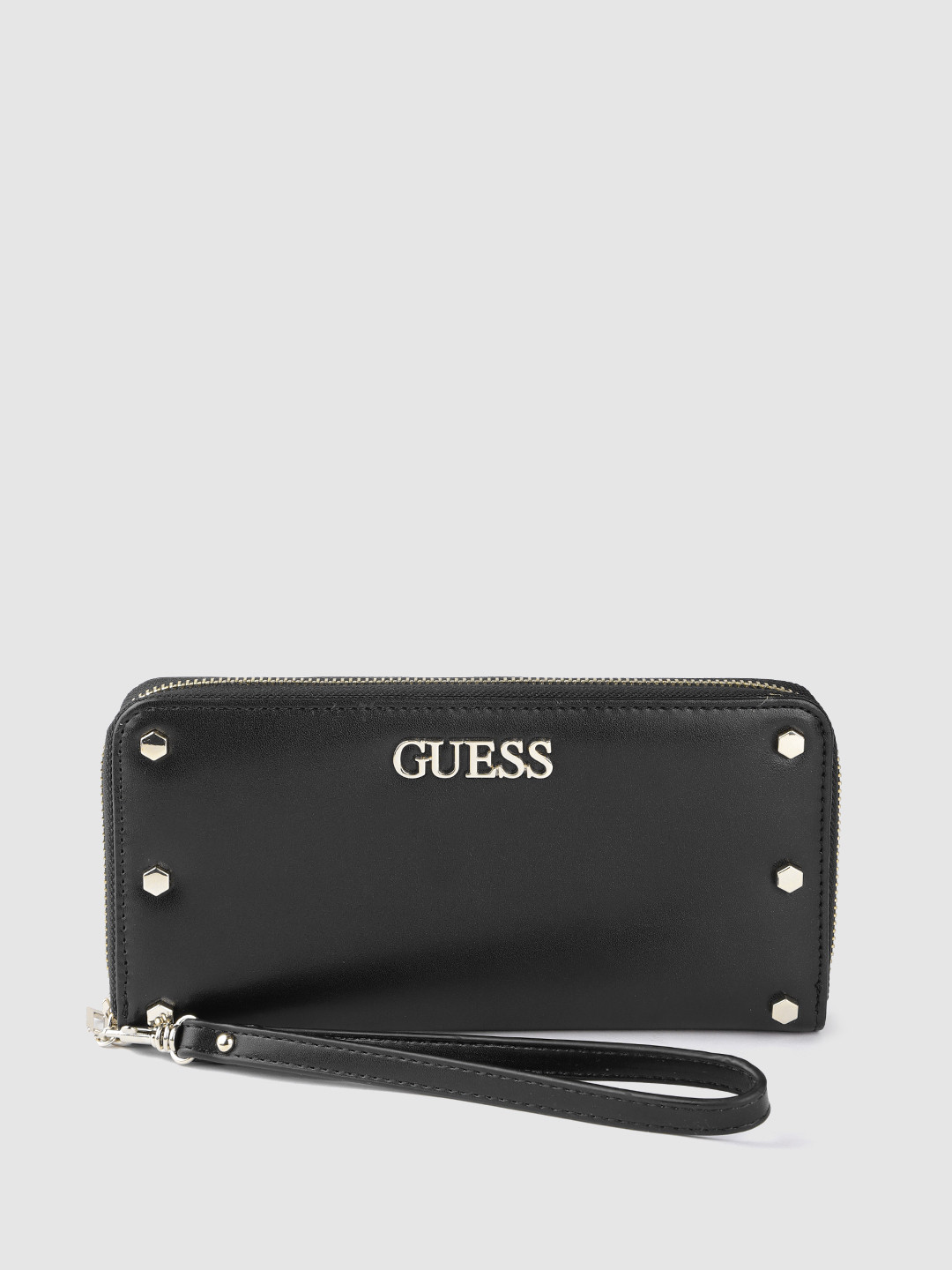 Buy GUESS Women Black Solid Zip Around Wallet Wallets for Women