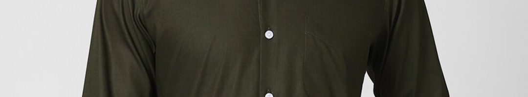 Buy Peter England Elite Men Olive Green Formal Shirt - Shirts for Men ...