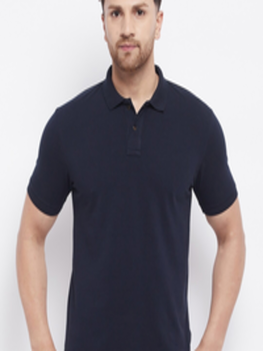 Buy HARBORNBAY Men Navy Blue Polo Collar T Shirt - Tshirts for Men ...