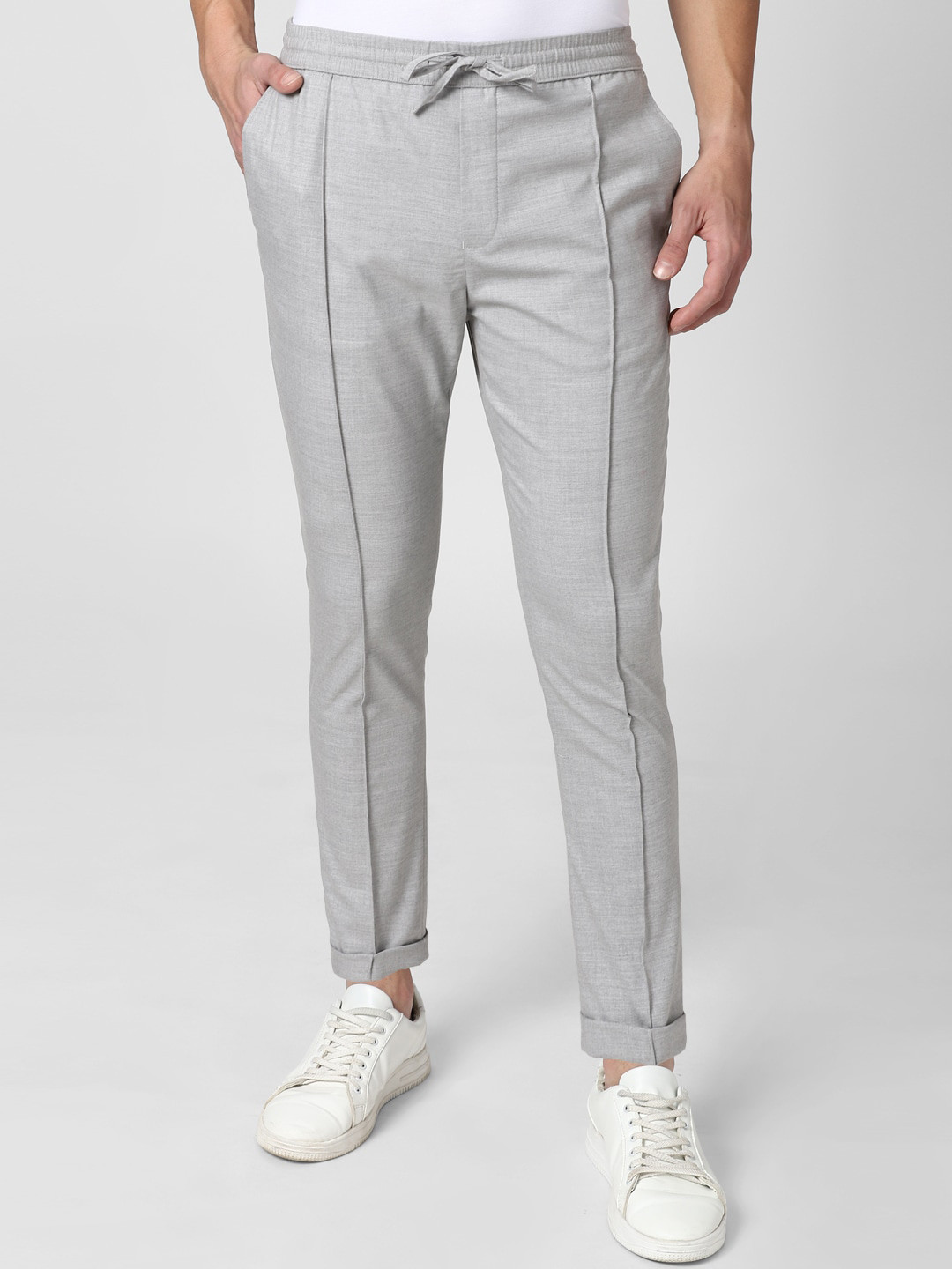 Buy Peter England Casuals Men Grey Trousers Trousers for Men 16902940