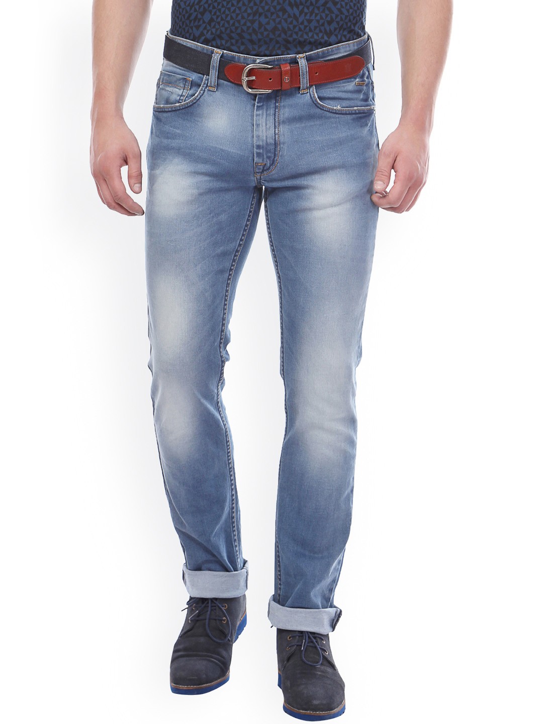 Buy V Dot By Van Heusen Men Blue Slim Fit Mid Rise Jeans - Jeans for ...