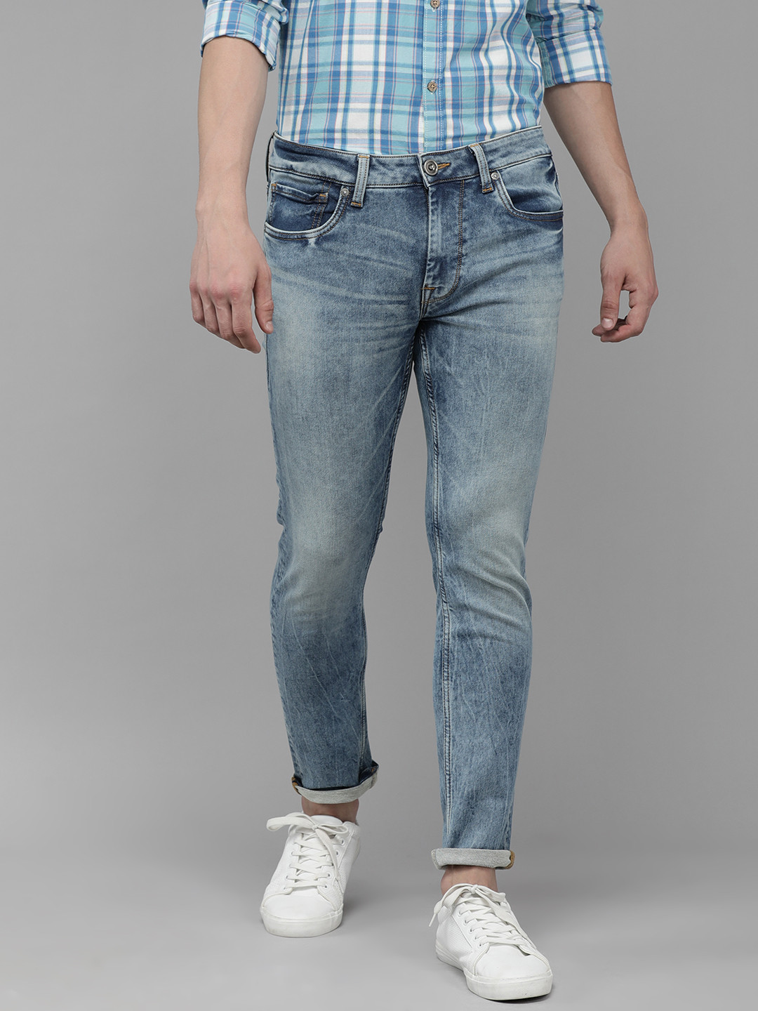 Buy Voi Jeans Men Blue Skin Tight Skinny Fit Light Fade Stretchable