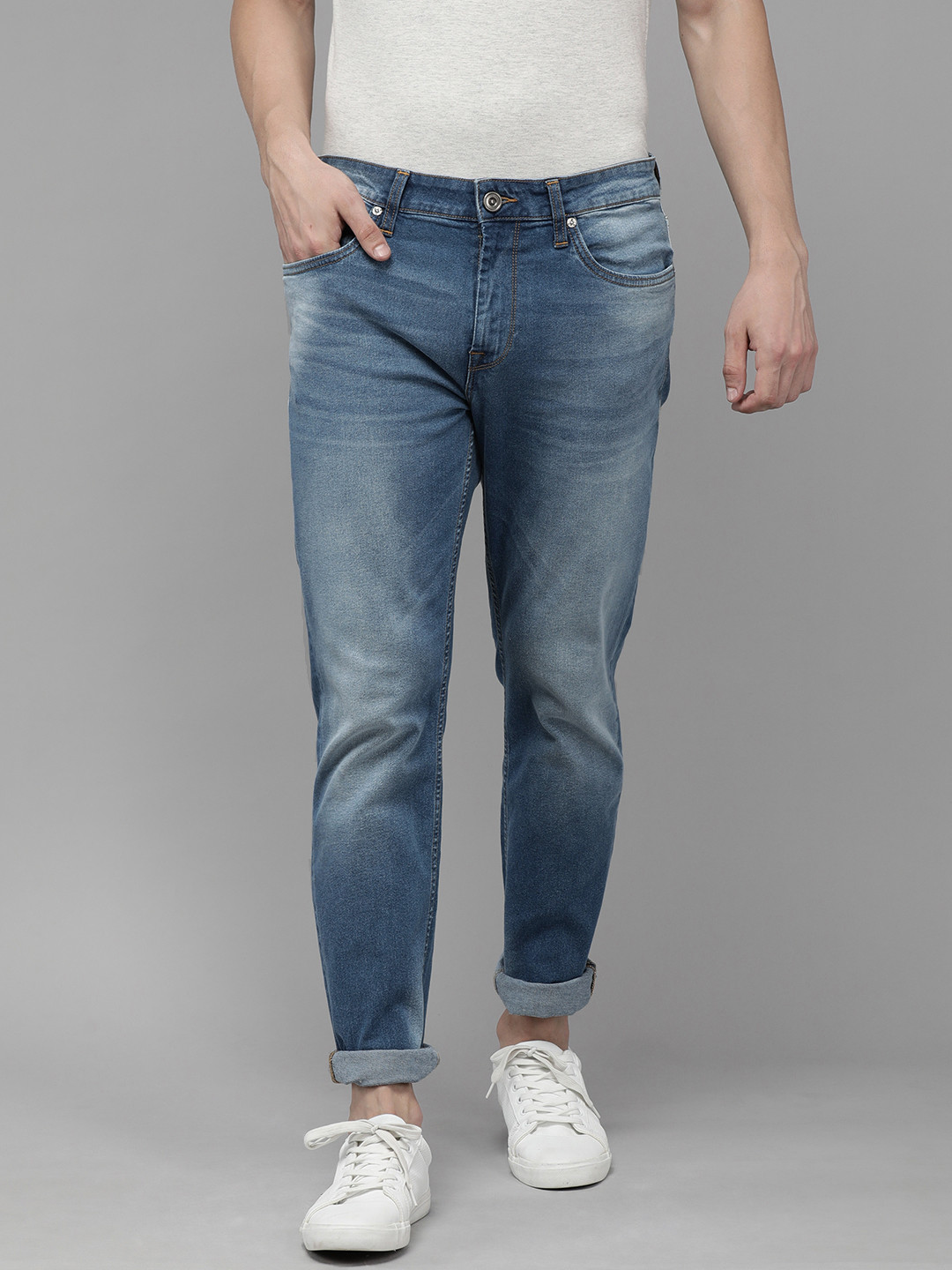 Buy Voi Jeans Men Blue Urban Slim Fit Light Fade Stretchable Jeans