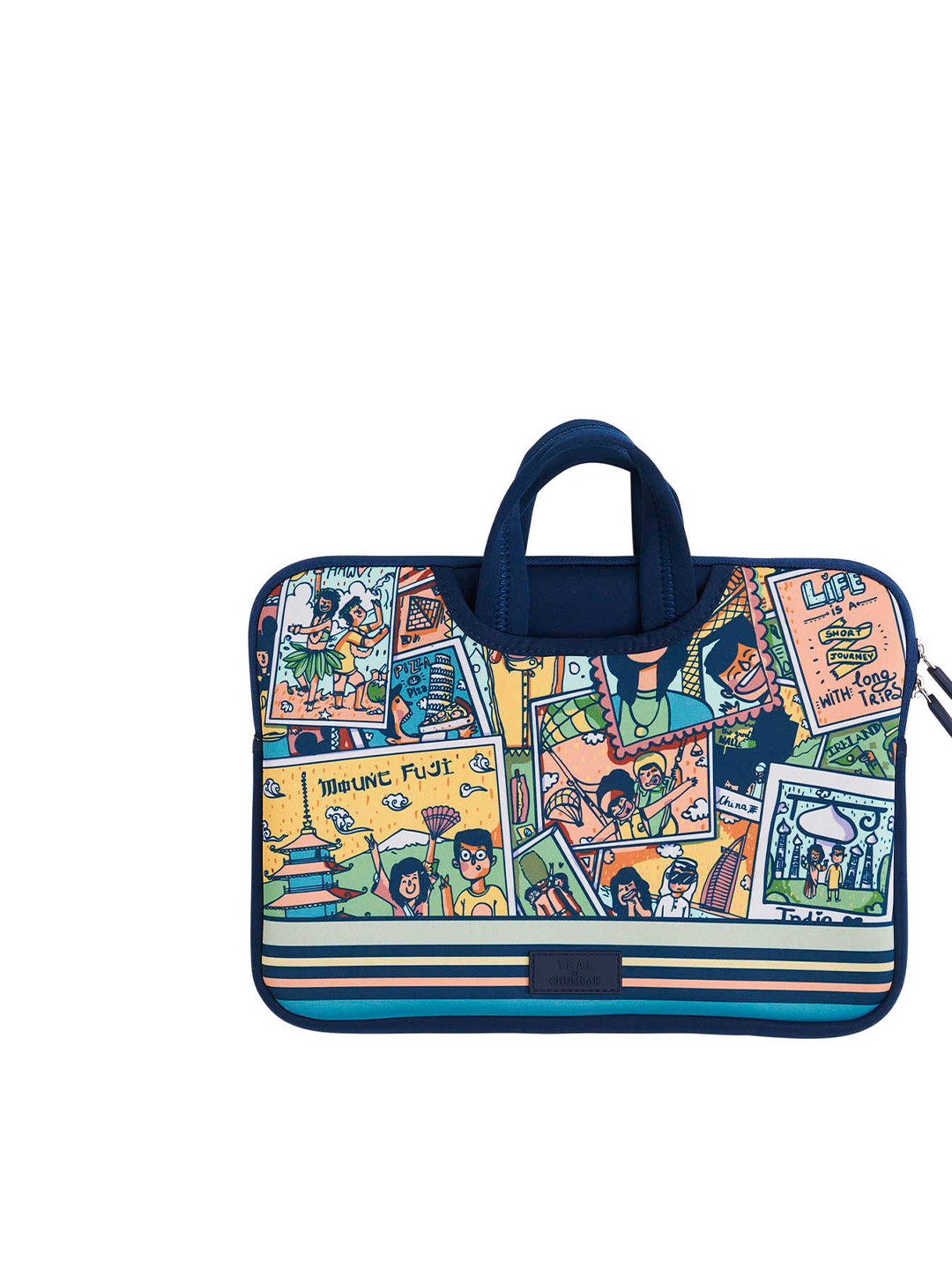Buy TEAL BY CHUMBAK Unisex Blue & Pink Printed Laptop Sleeve Laptop Bag for Unisex 16906950
