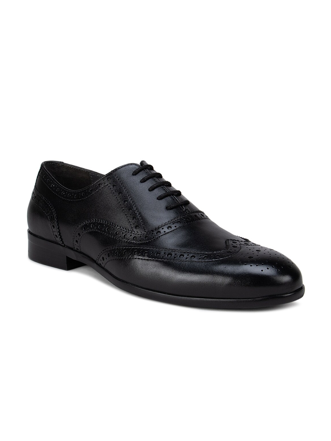 Buy ROSSO BRUNELLO Men Black Leather Brogues - Formal Shoes for Men ...