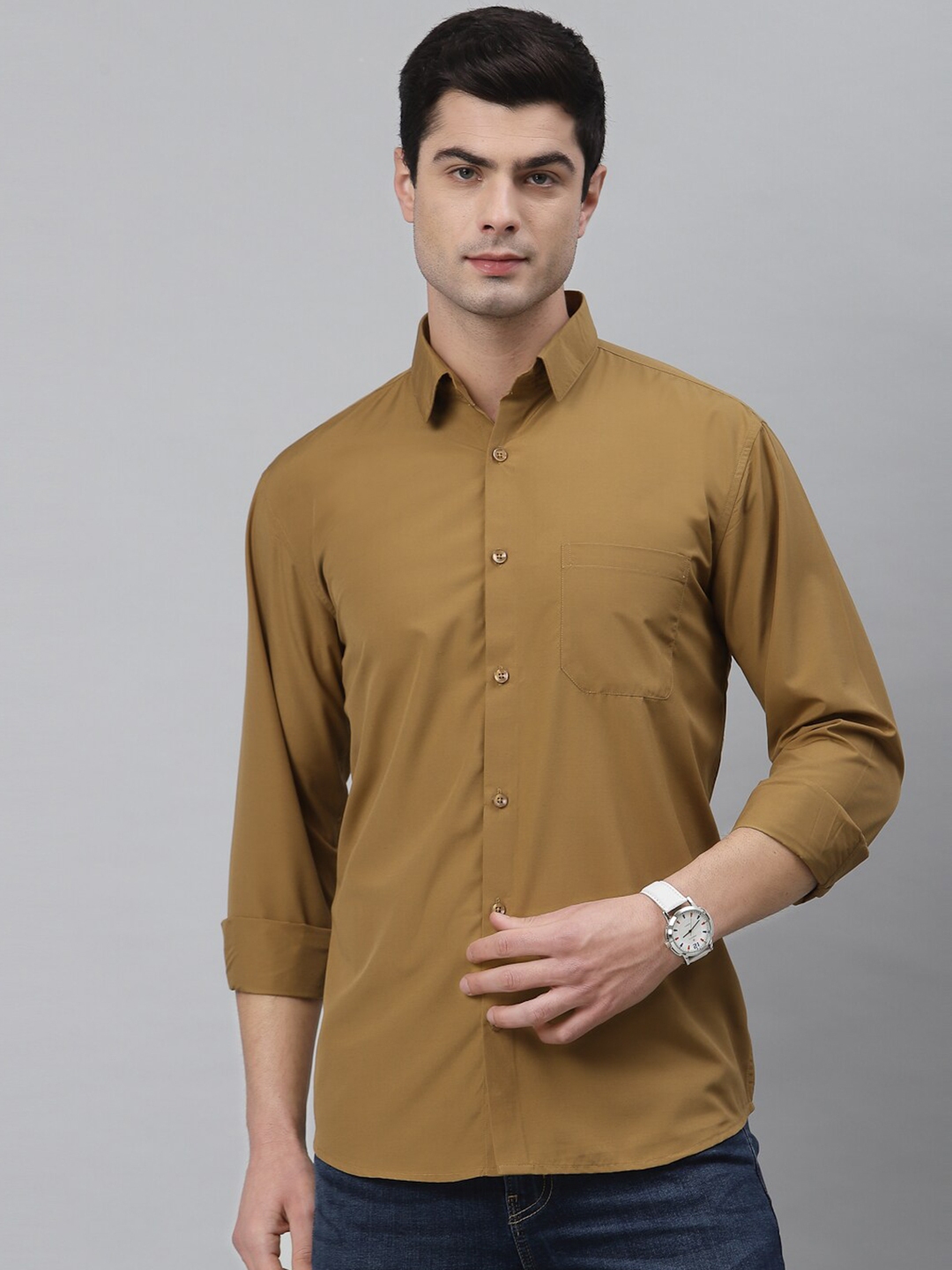 Buy NEUDIS Men Brown Classic Regular Fit Casual Shirt - Shirts for Men 