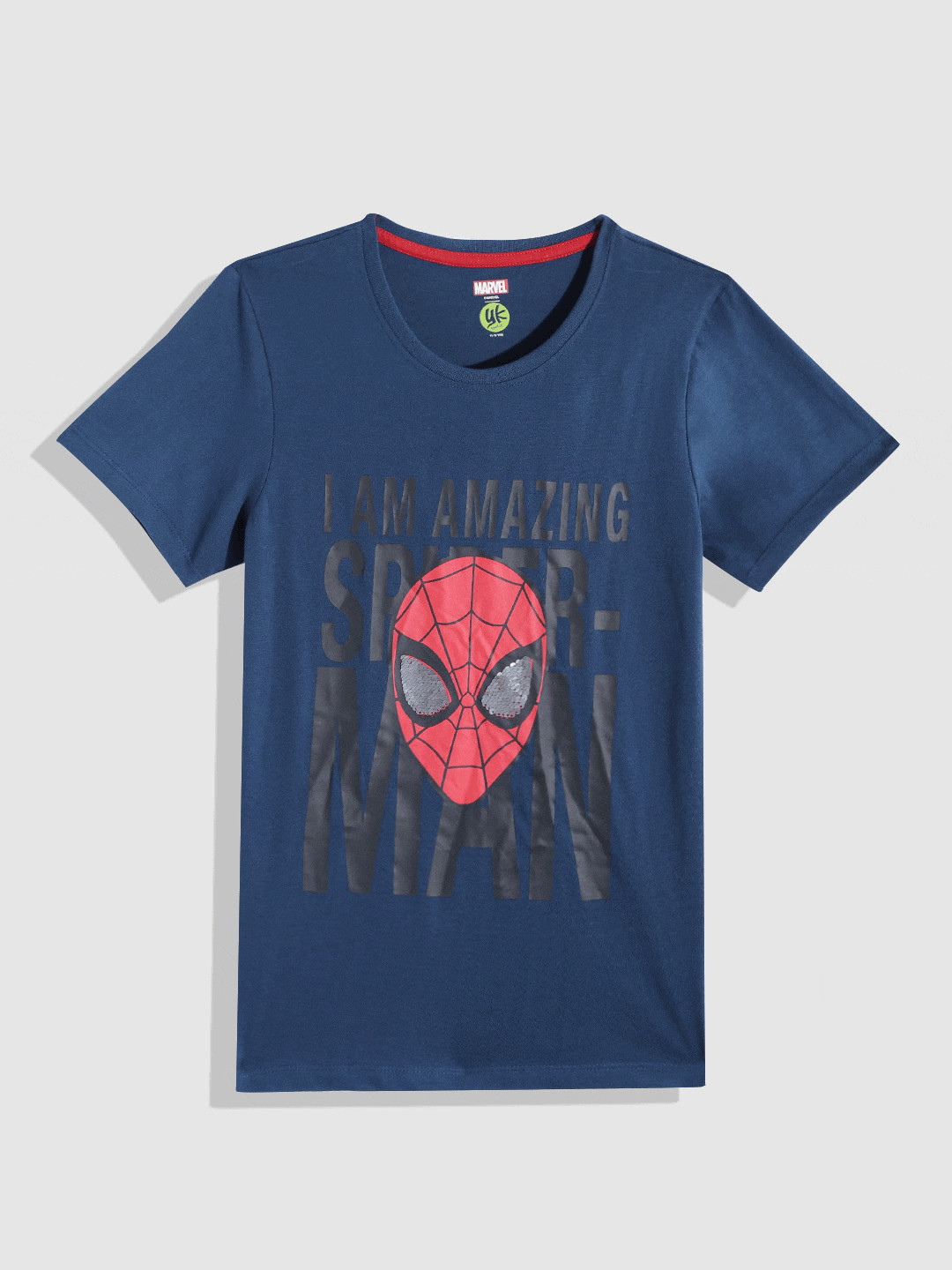 Buy YK Marvel Boys Pure Cotton Spider Man Printed T Shirt With Flip Sequin Tshirts for Boys