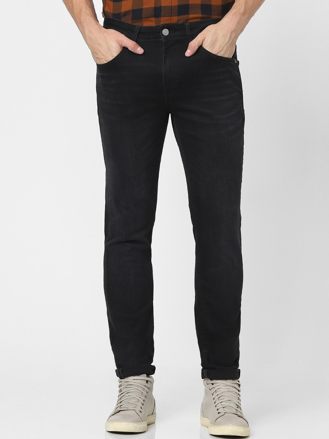Buy SELECTED Men Black Slim Fit Cotton Jeans Jeans for Men 16917288