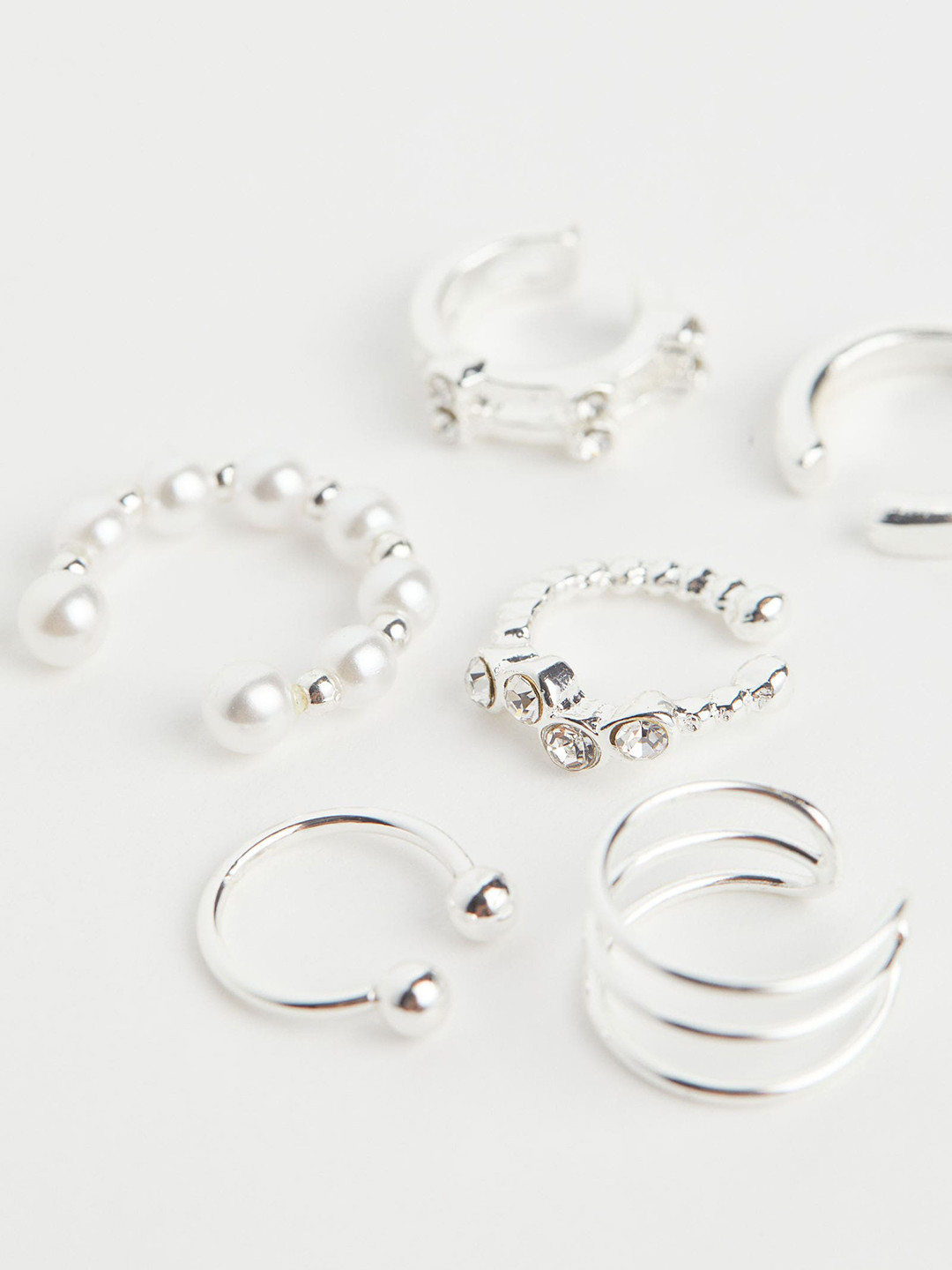 Buy H&M Pack Of 6 Silver Toned Ear Cuffs Earrings for Women 16928130