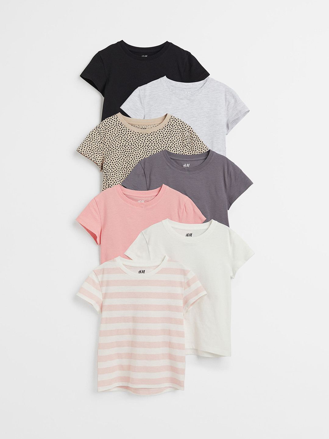 Buy H&M Girls Multicoloured 7 Pack T Shirts Tshirts for Girls