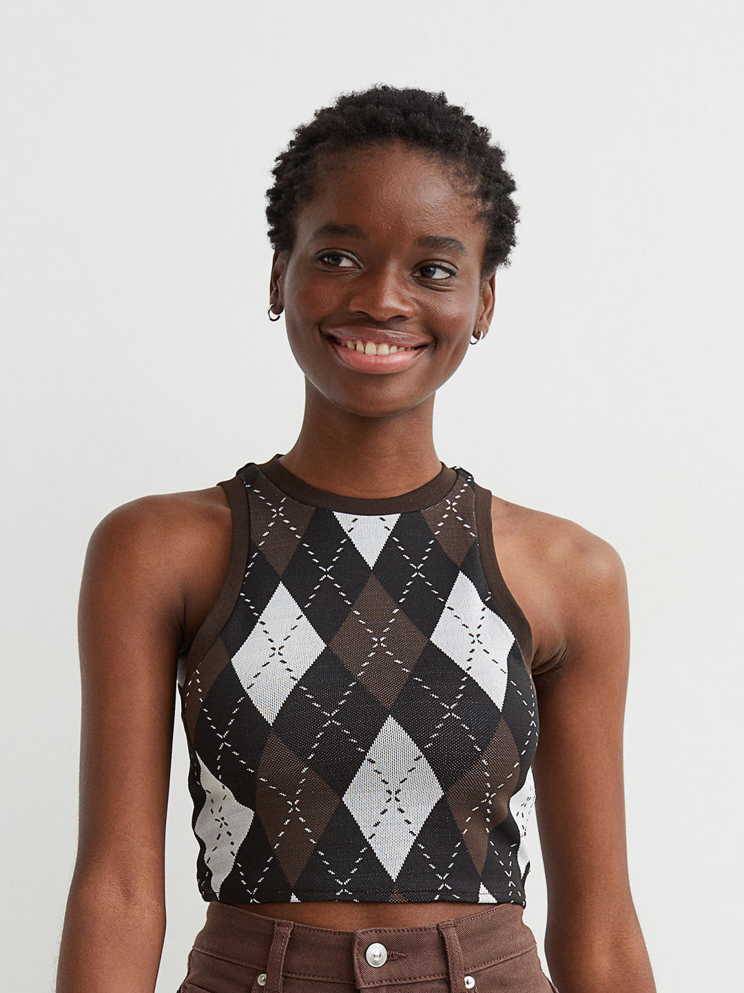 Buy H&M Women Brown Knitted Sweater Vest Tops for Women 16929906 Myntra